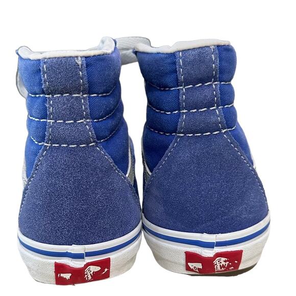 Vans Kids Reflective Sidestripe Sk8-Hi Checkerboard/Dazzling Blue juniors size 6 - Picture 4 of 8